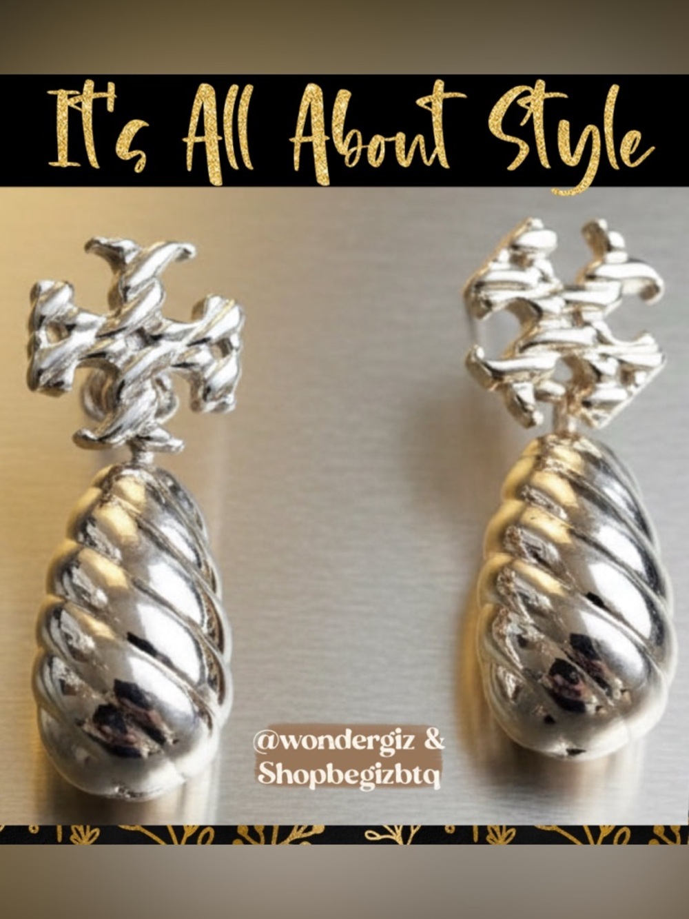 NWT Authentic Textured Rope Front Back Drop Earrings Shiny Gold